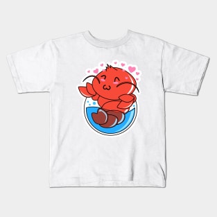 Cute Lobster Cartoon Character Kids T-Shirt